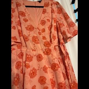 Peach floral skater dress